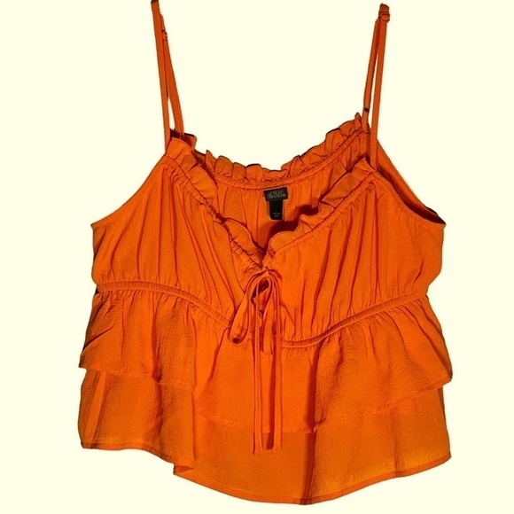 Wild Fable tiered orange tank crop top Large - Picture 1 of 6